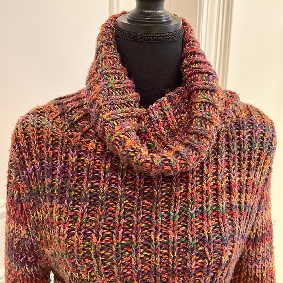 Gorgeous cotton turtleneck multicoloured sweater size small - Picture 2 of 3